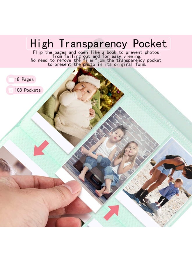 أوشيما 108 جيوب ألبوم الصور المصغرة لفيلم فوجيفيلم إنستاكس ميني فيلم ، بولارويد ميني 99/12 / 90/40 / 11/9/8 صور بولارويد ، صور فورية ألبوم ملحقات الكاميرا ، ملحقات الكاميرا - Image 2